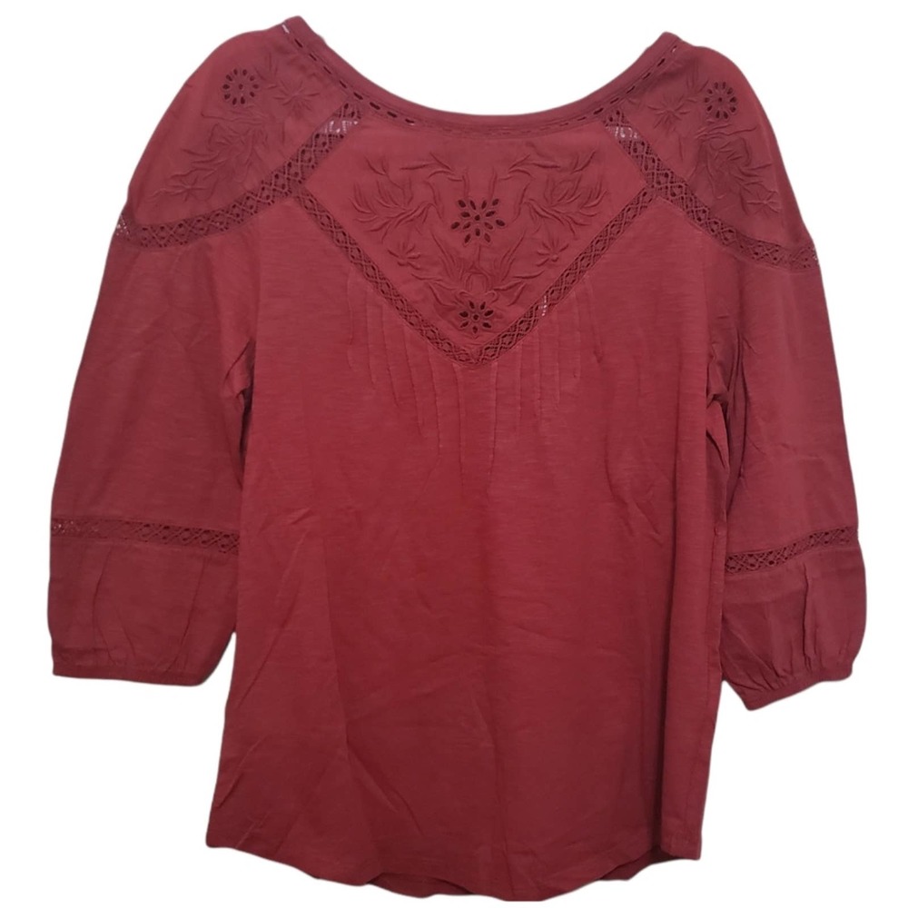 Lauren Ralph Lauren Embroidered Slub Jersey Top - NWT - Picture 3 of 14
